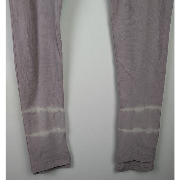 NWT Krista Larson Cropped Double Layer Tie Dyed Mesh Leggings Taupe O/S - Picture 6 of 10